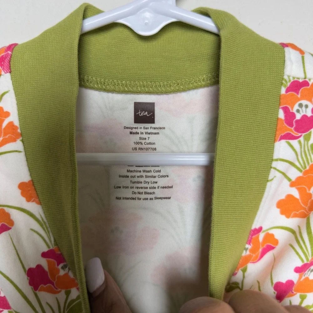 Tea‎ Collection Kids Girls Floral Print Sleeveless Wrap Dress Size 7 Floral y2k